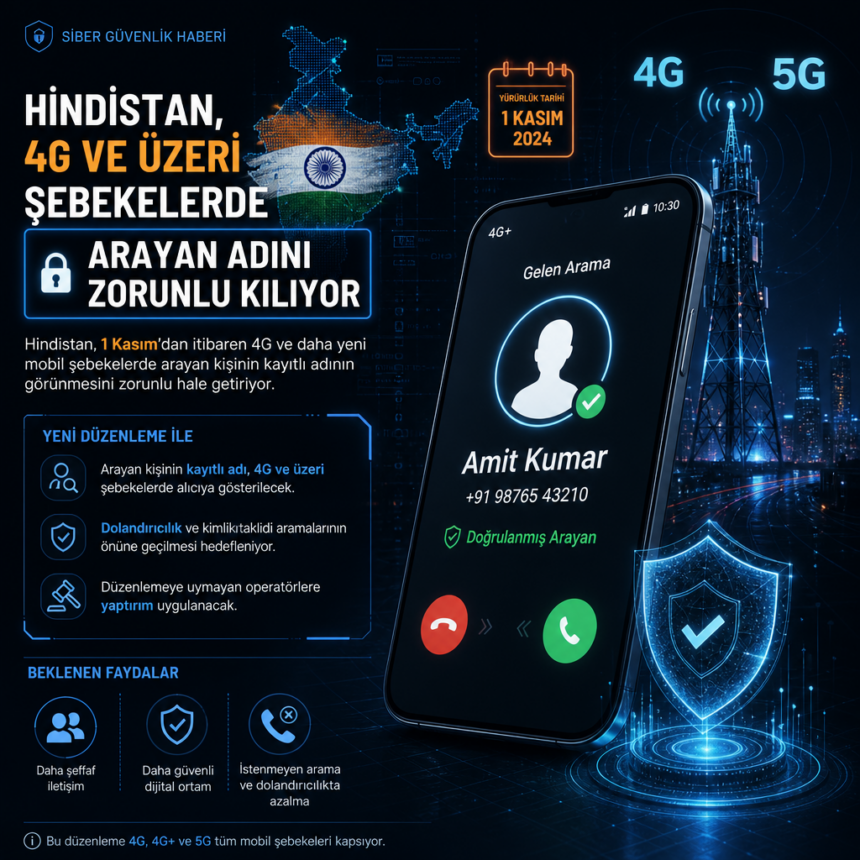 Hindistan, 4G ve üzeri şebekelerde arayan adını zorunlu kılıyor