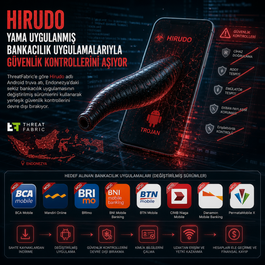 Hirudo, yama uygulanmış bankacılık uygulamalarıyla güvenlik kontrollerini aşıyor