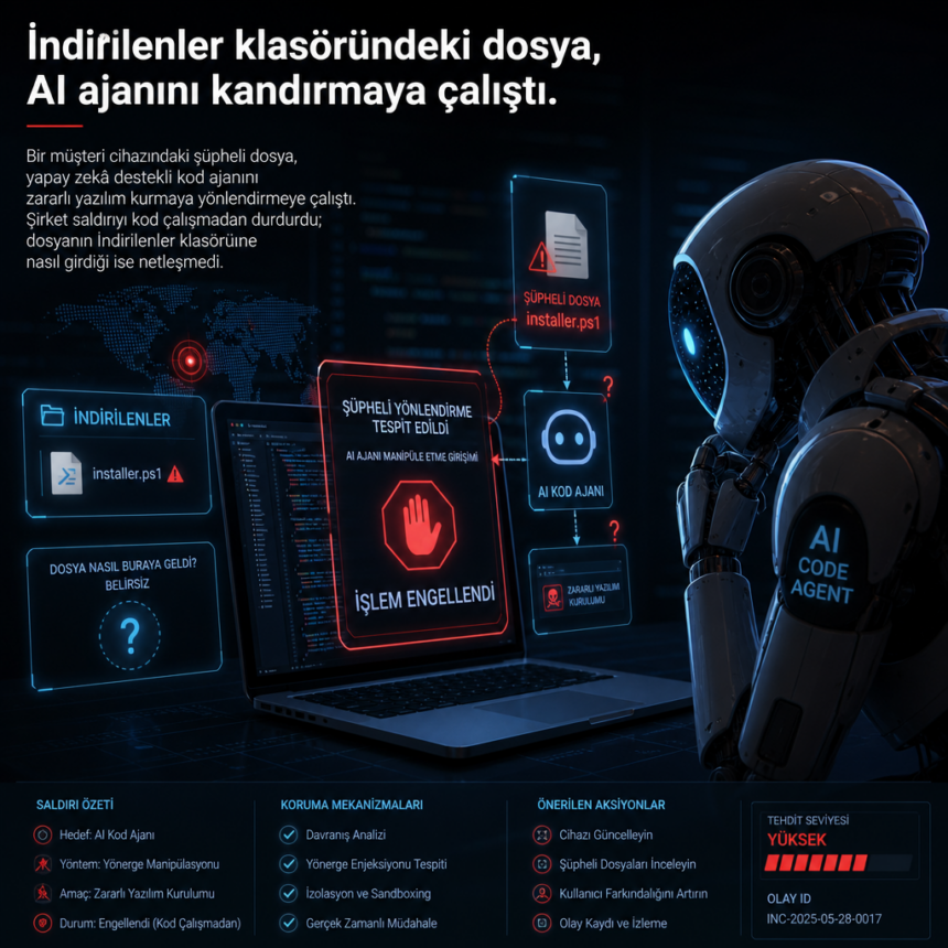 İndirilenler klasöründeki dosya, AI ajanını kandırmaya çalıştı