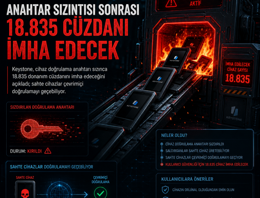 Keystone, anahtar sızıntısı sonrası 18.835 cüzdanı imha edecek