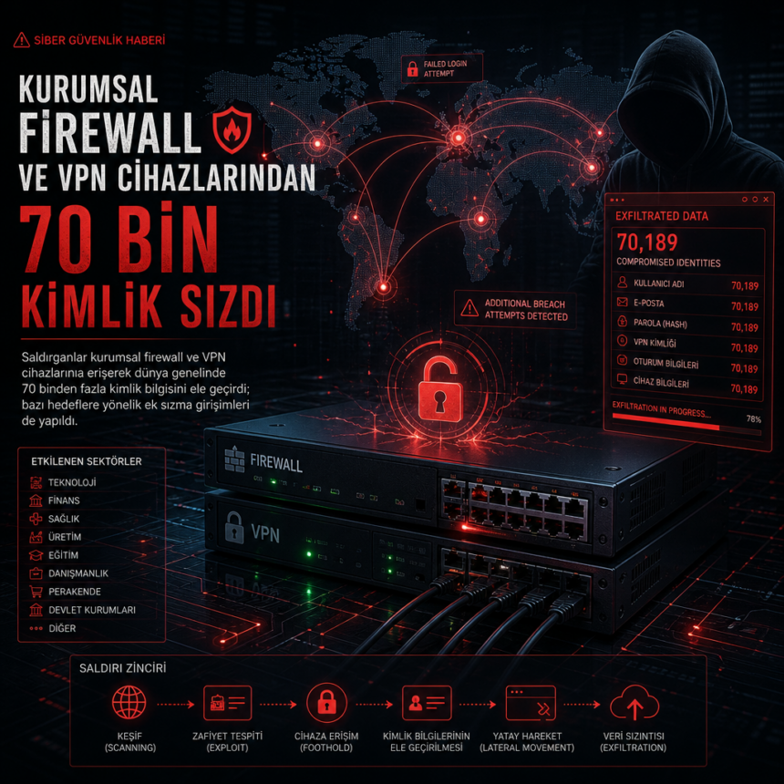 Kurumsal firewall ve VPN cihazlarından 70 bin kimlik sızdı