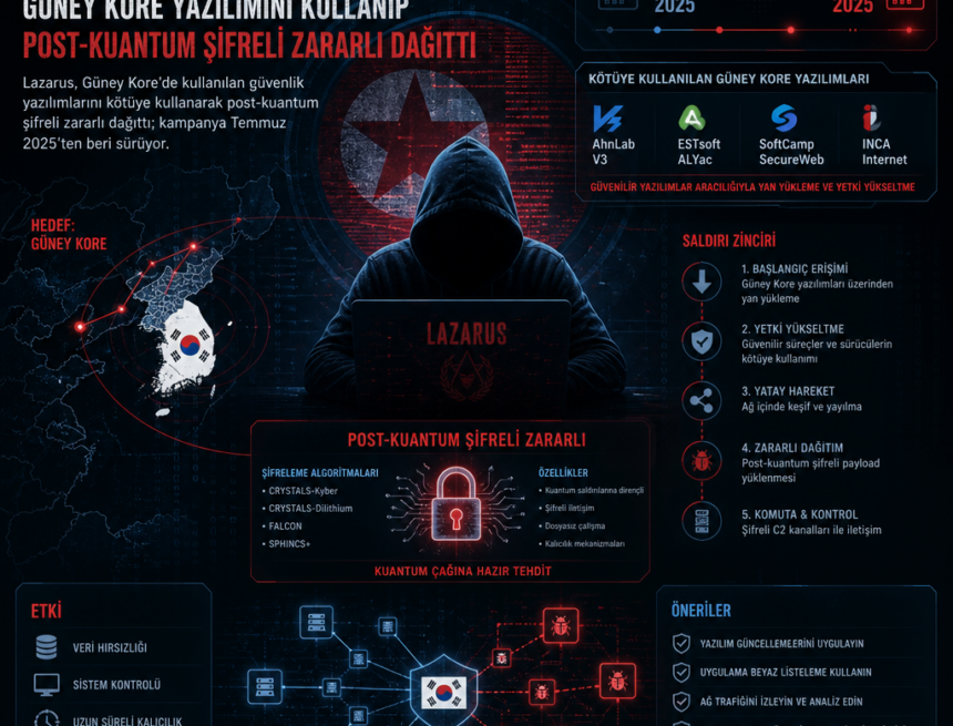 Lazarus, Güney Kore yazılımını kullanıp post-kuantum şifreli zararlı dağıttı
