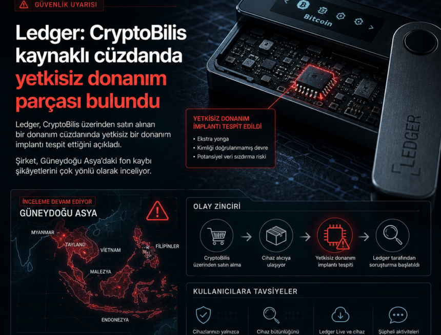 Ledger: CryptoBilis kaynaklı cüzdanda yetkisiz donanım parçası bulundu