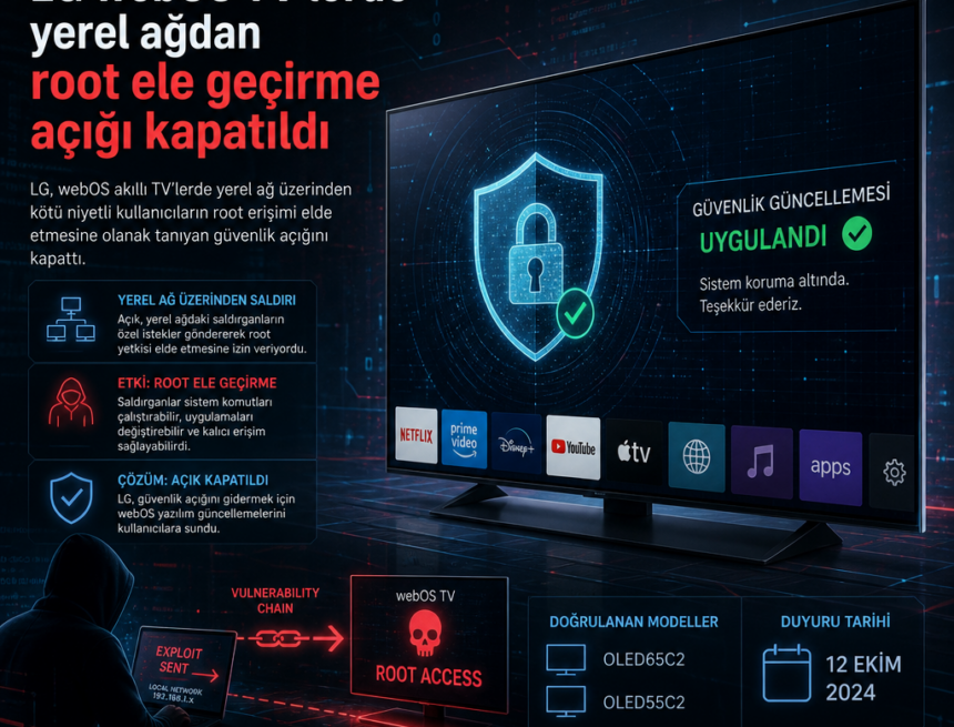 LG webOS TV’lerde yerel ağdan root ele geçirme açığı kapatıldı