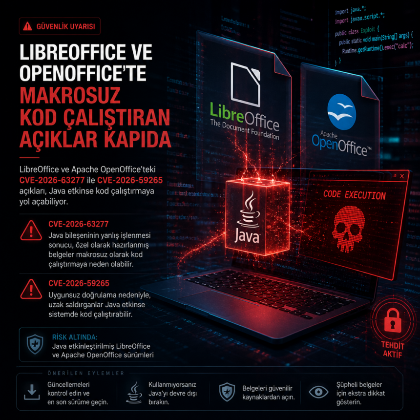 LibreOffice ve OpenOffice’te makrosuz kod çalıştıran açıklar kapıda