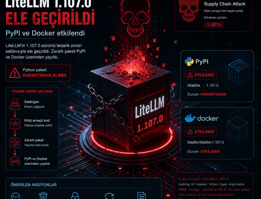 LiteLLM 1.107.0 ele geçirildi, PyPI ve Docker etkilendi