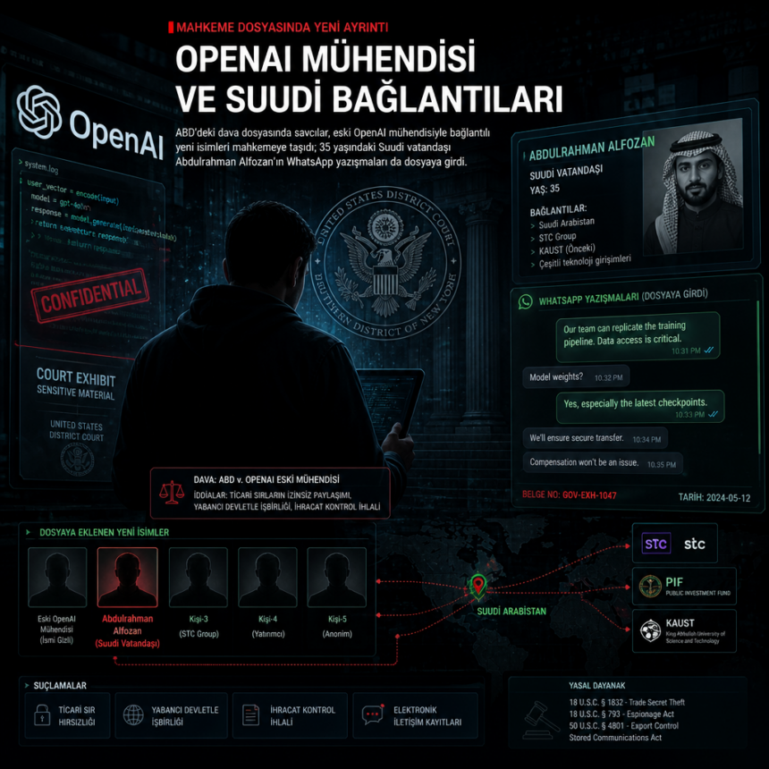 Mahkeme dosyasında yeni ayrıntı: OpenAI mühendisi ve Suudi bağlantıları