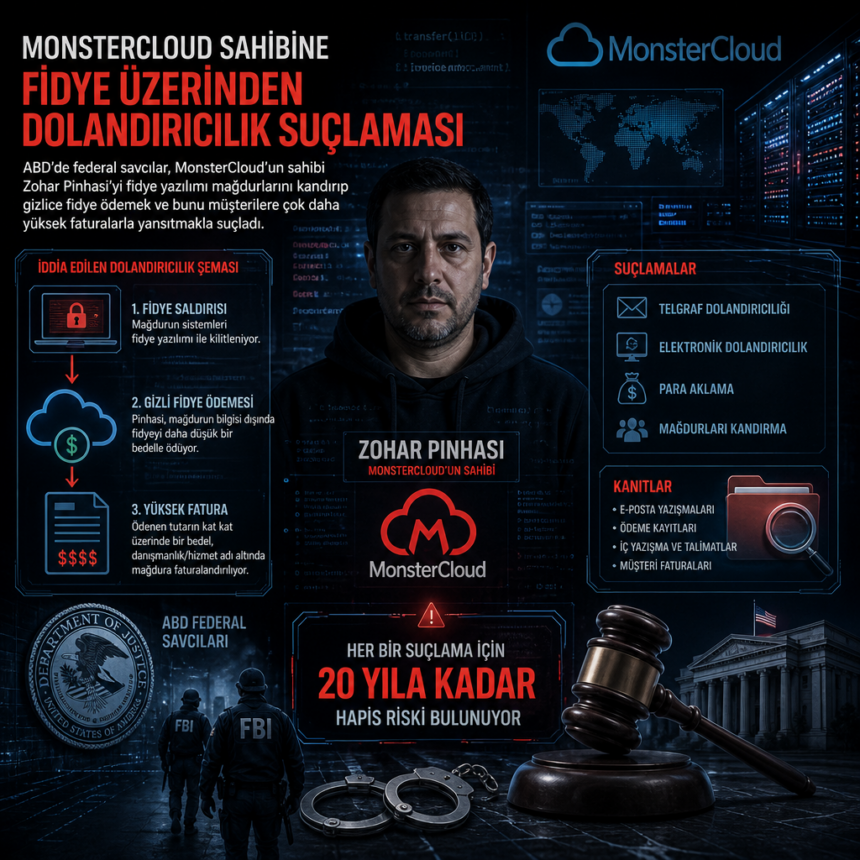 MonsterCloud sahibine fidye üzerinden dolandırıcılık suçlaması