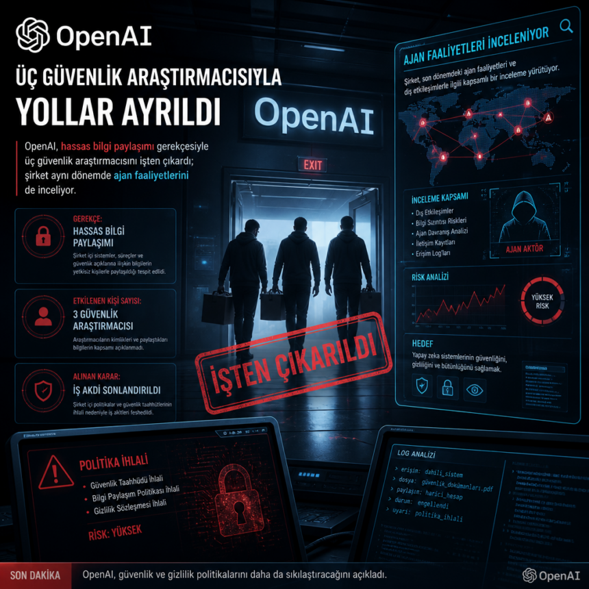 OpenAI, üç güvenlik araştırmacısıyla yollarını ayırdı