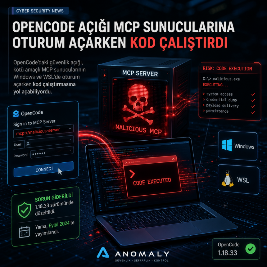 OpenCode açığı MCP sunucularına oturum açarken kod çalıştırdı