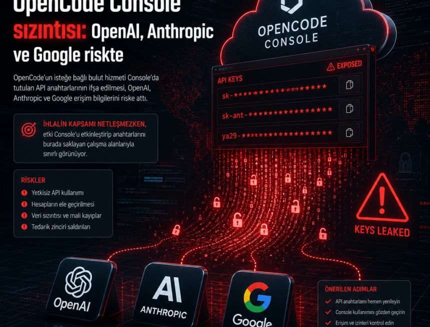 OpenCode Console sızıntısı: OpenAI, Anthropic ve Google riskte