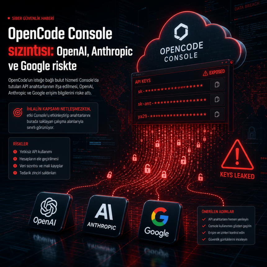 OpenCode Console sızıntısı: OpenAI, Anthropic ve Google riskte