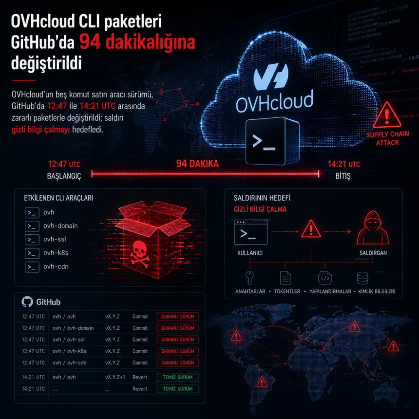 OVHcloud CLI paketleri GitHub’da 94 dakikalığına değiştirildi