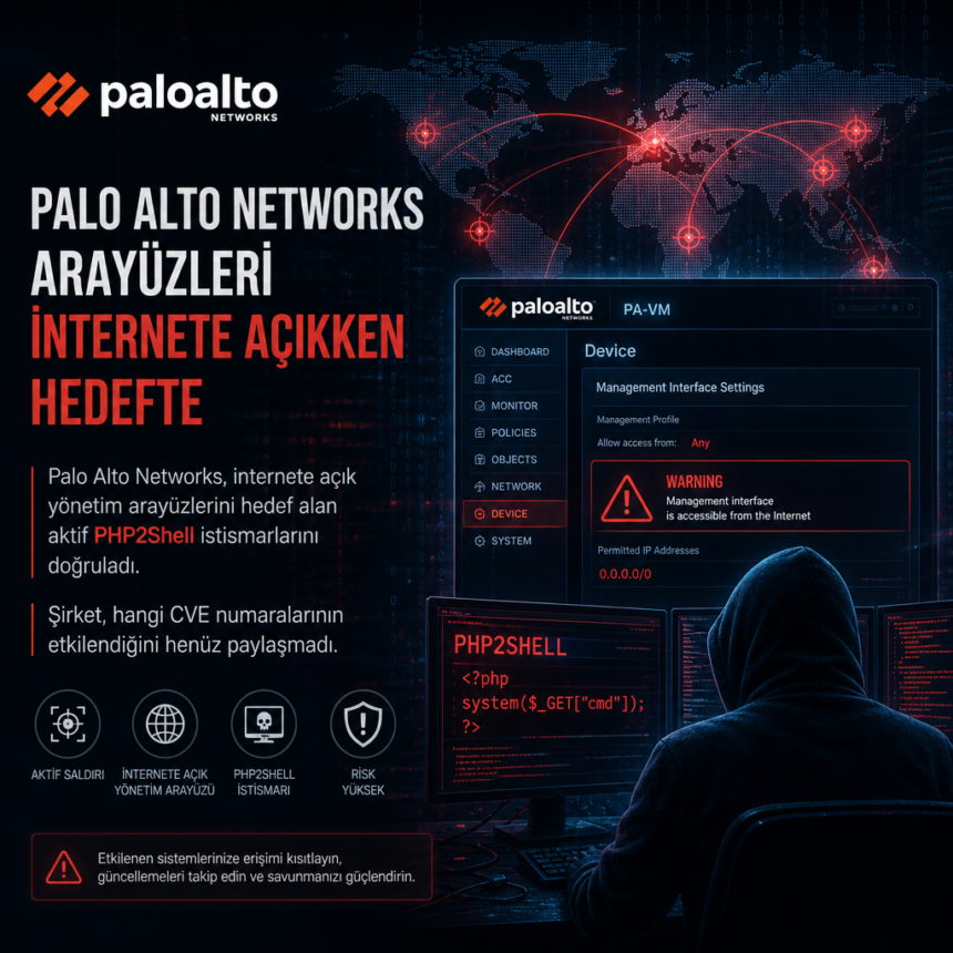 Palo Alto Networks arayüzleri internete açıkken hedefte