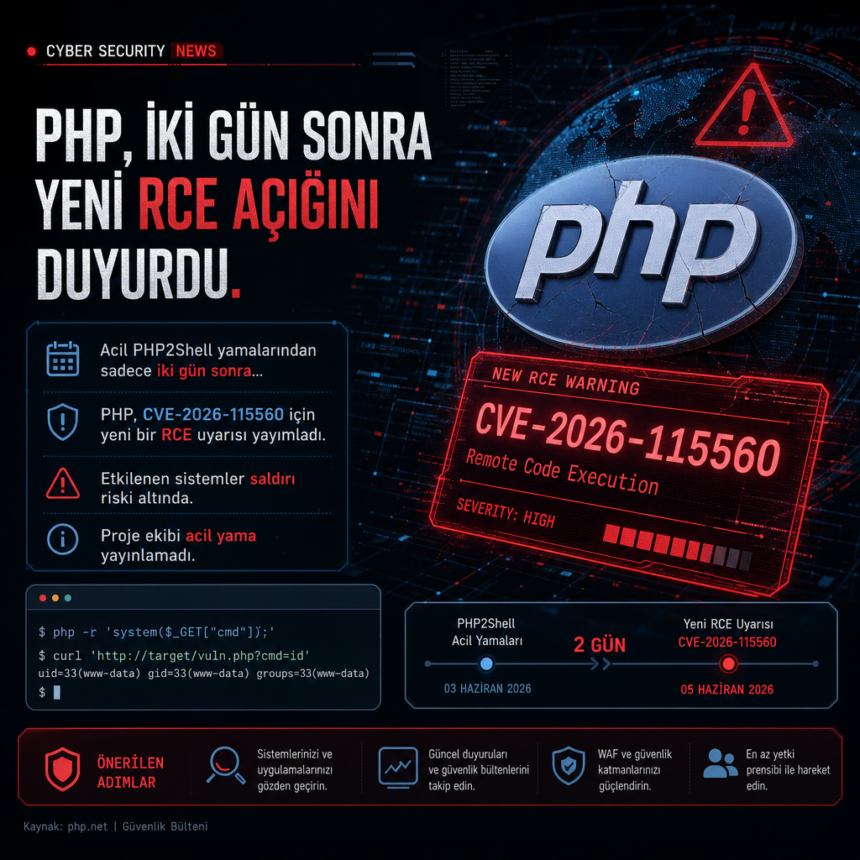 PHP, iki gün sonra yeni RCE açığını duyurdu