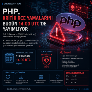 PHP, kritik RCE yamalarını bugün 14.00 UTC’de yayımlıyor
