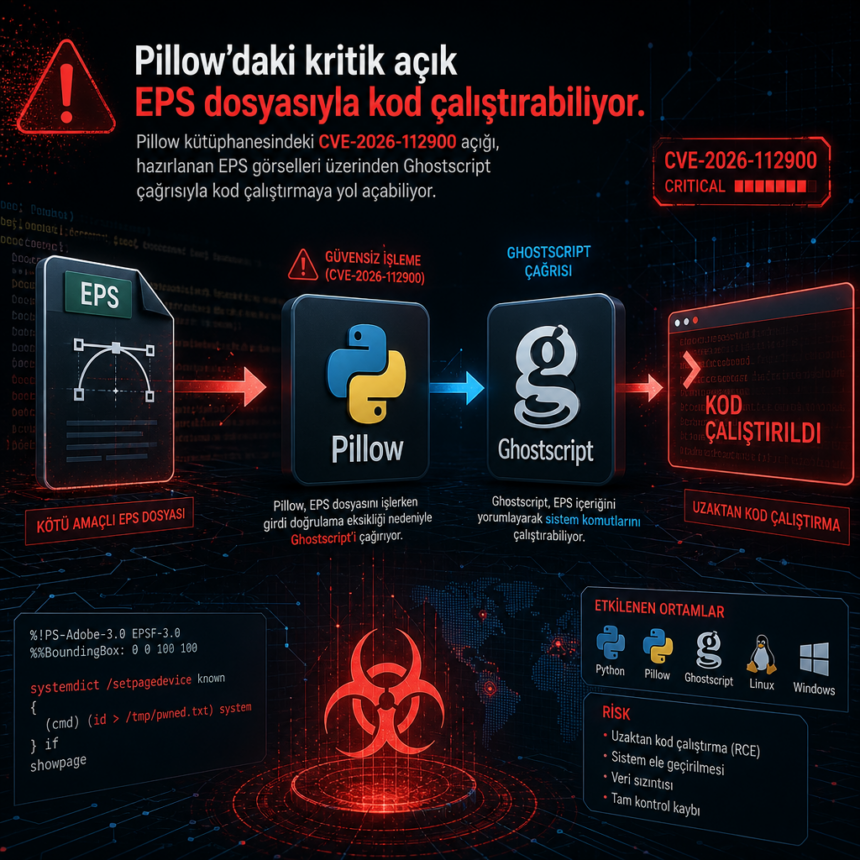 Pillow’daki kritik açık EPS dosyasıyla kod çalıştırabiliyor