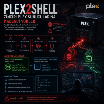 Plex2Shell zinciri Plex sunucularına madenci yükledi