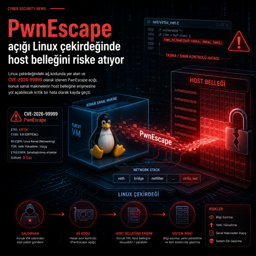 PwnEscape açığı Linux çekirdeğinde host belleğini riske atıyor