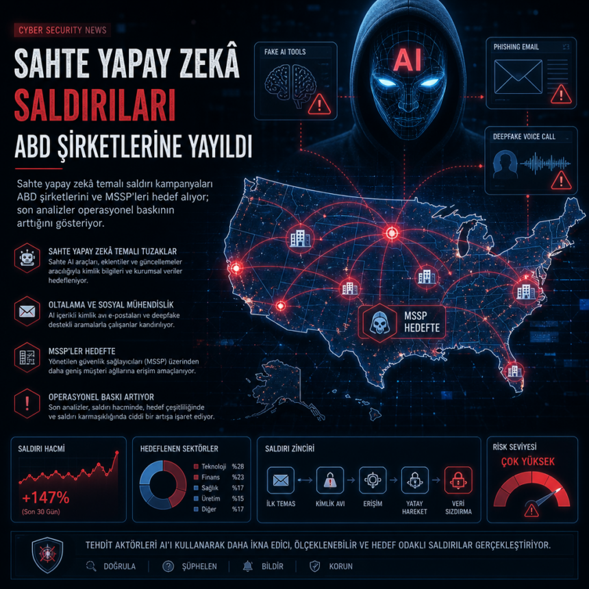 Sahte yapay zekâ saldırıları ABD şirketlerine yayıldı