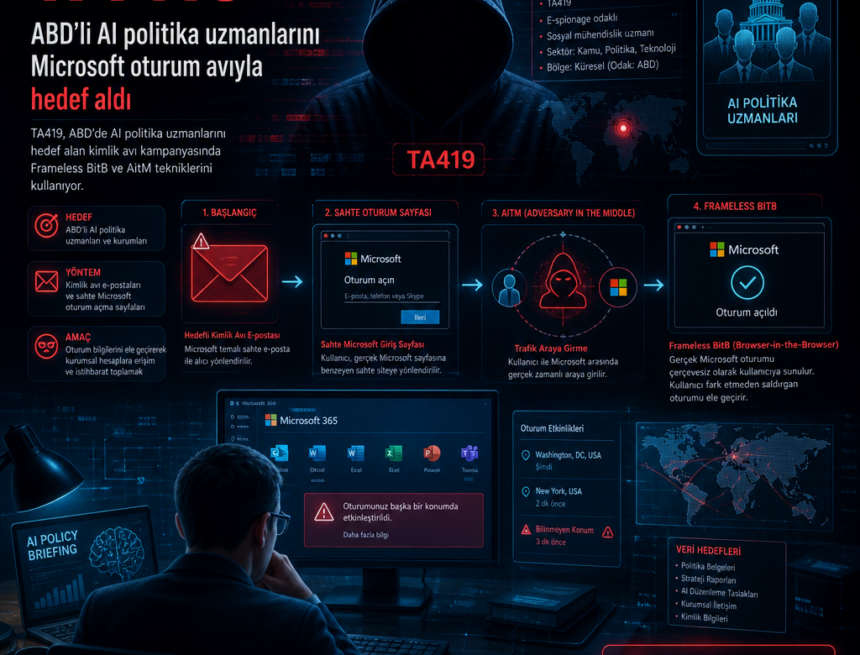TA419, ABD’li AI politika uzmanlarını Microsoft oturum avıyla hedef aldı