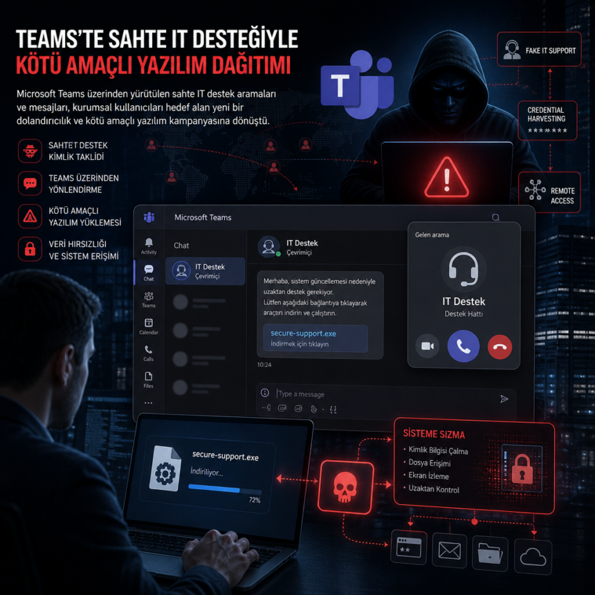 Teams’te sahte IT desteğiyle kötü amaçlı yazılım dağıtımı