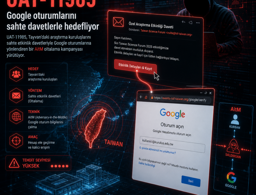 UAT-11985, Google oturumlarını sahte davetlerle hedefliyor
