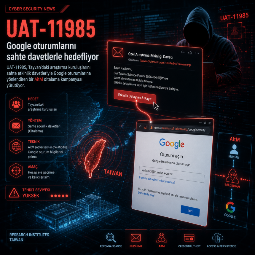 UAT-11985, Google oturumlarını sahte davetlerle hedefliyor