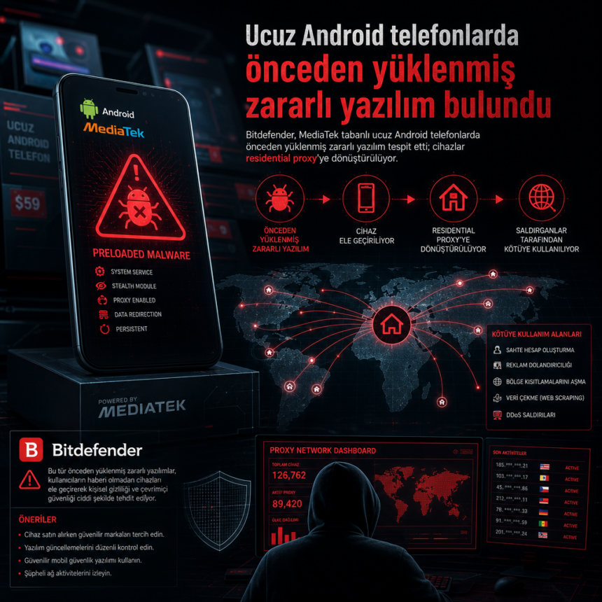 Ucuz Android telefonlarda önceden yüklenmiş zararlı yazılım bulundu