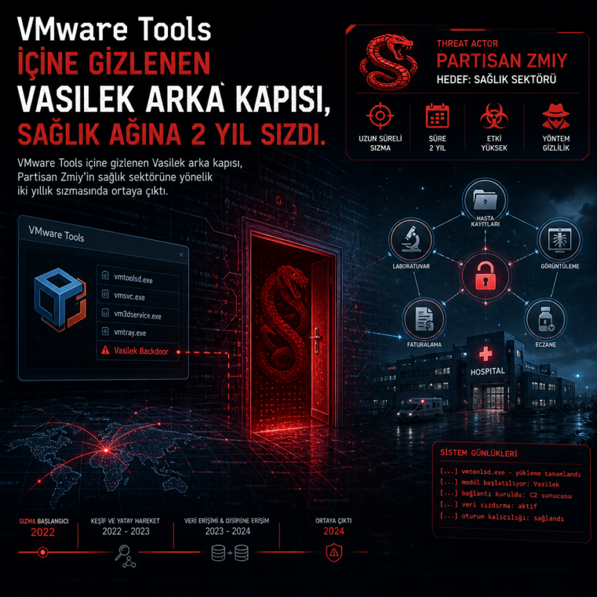 VMware Tools içine gizlenen Vasilek arka kapısı, sağlık ağına 2 yıl sızdı