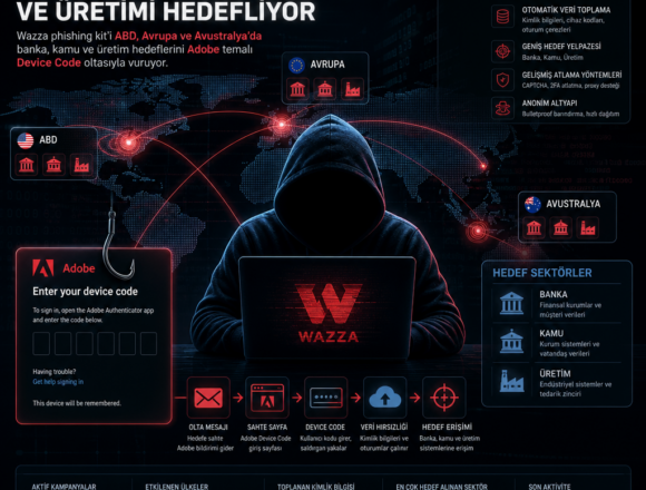 Wazza phishing kit’i bankaları, kamu kurumlarını ve üretimi hedef alıyor