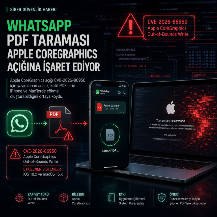 WhatsApp PDF taraması Apple CoreGraphics açığına işaret ediyor