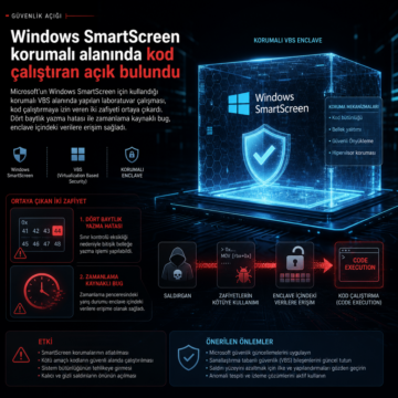 Windows SmartScreen korumalı alanında kod çalıştıran açık bulundu