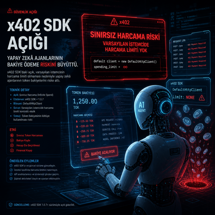 x402-sdk-acigi-yapay-zeka-ajanlarinin-bakiye-odeme-riskini-buyuttu x402 SDK açığı, yapay zekâ ajanlarının bakiye ödeme riskini büyüttü