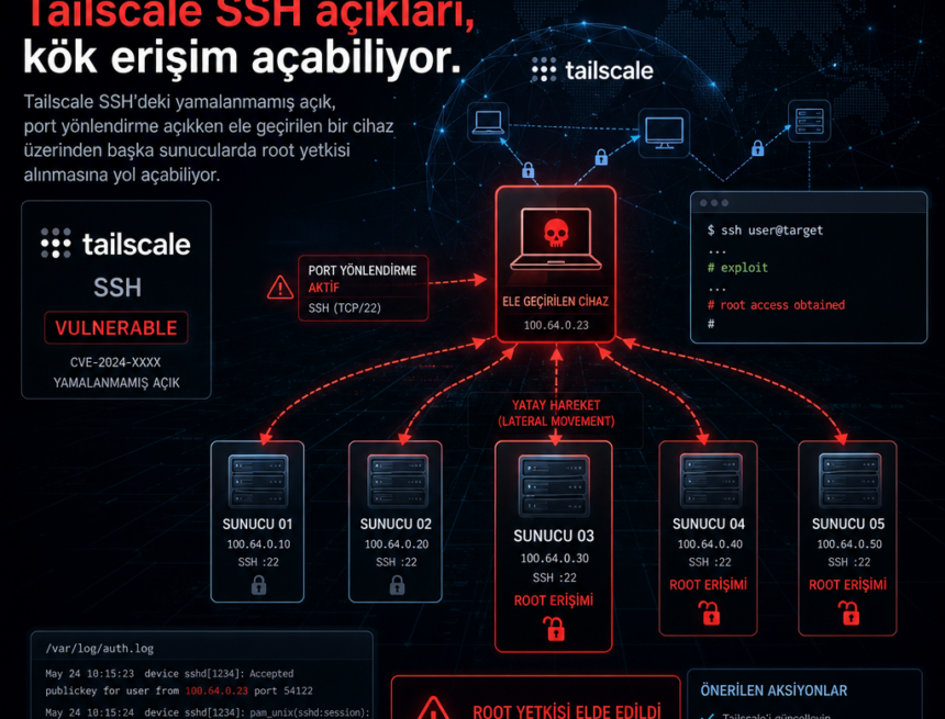 Yamalanmamış Tailscale SSH açıkları, kök erişim açabiliyor